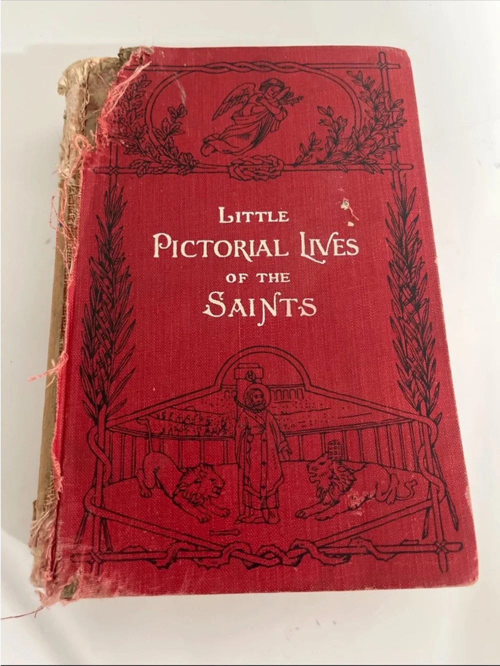 Little Pictorial Lives of the Saints - Red Cloth Hardcover Antique 1925